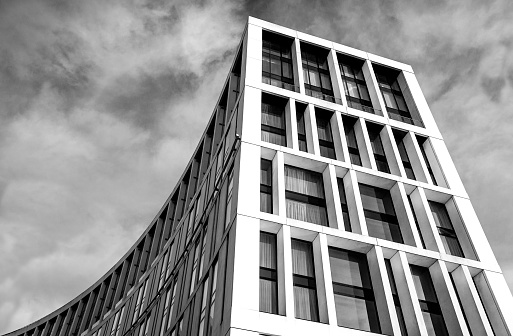 View of Modern Architecture, Black and White Image