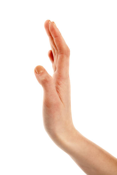istock Touching Hand isolated on white background. Stopping concept. 1088944200