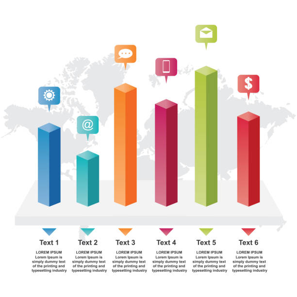 ilustrações de stock, clip art, desenhos animados e ícones de bar chart graph diagram statistical business infographic illustration - bar graph