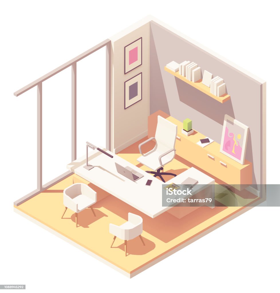 Vector Isometric Ceo Office Interior Stock Illustration - Download ...