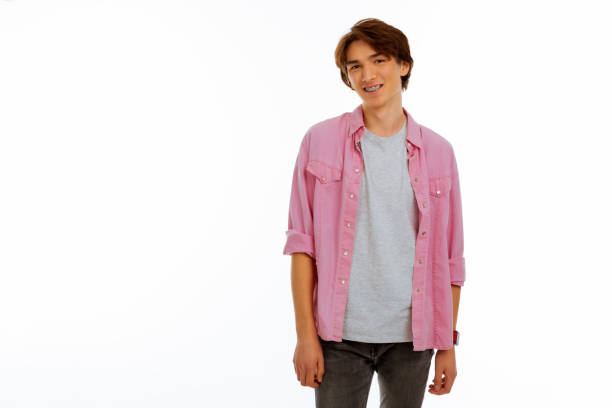 istock Pleasant young man wearing braces on his teeth 1088946952