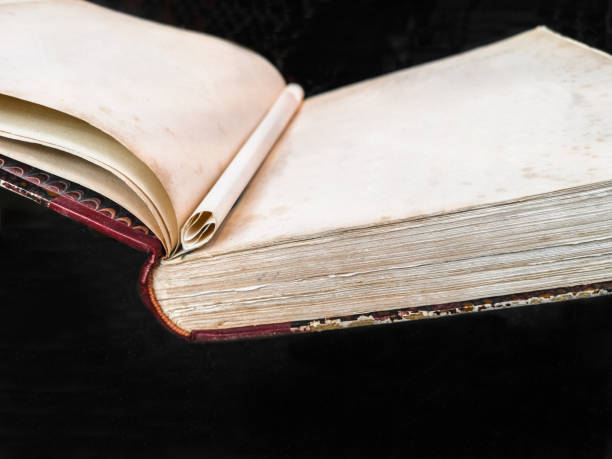 istock Blank pages of antique book with classical binding 1088949670