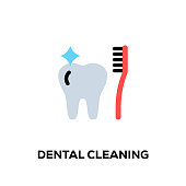 istock Flat line design style modern vector Dental Cleaning icon 1088950836