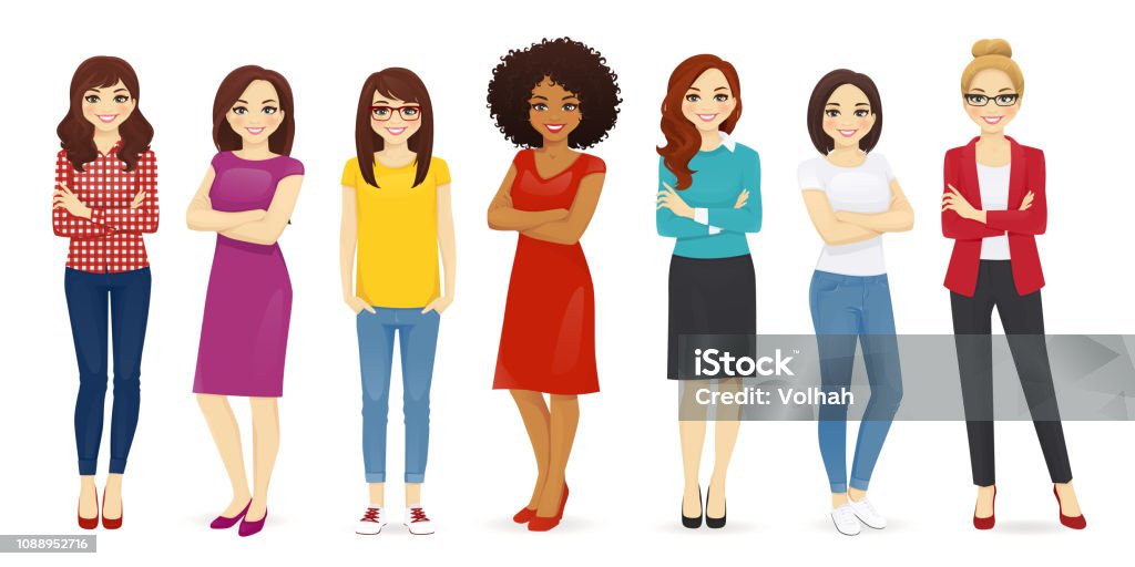 Women Set Stock Illustration - Download Image Now - Women, Cartoon, Teenage  Girls - iStock