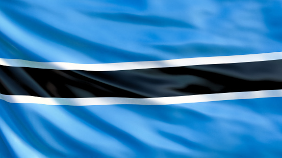 Botswana flag. Waving flag of Botswana 3d illustration. Gaborone