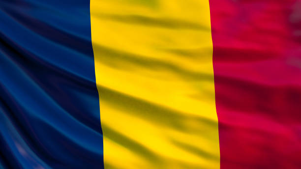 istock Chad flag. Waving flag of Chad 3d illustration. N'Djamena 1088954878