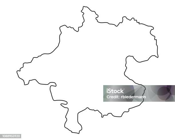 Mapa Górnej Austrii - Stockowe grafiki wektorowe i więcej obrazów Górna Austria - Górna Austria, Mapa, Szkic - Kształt