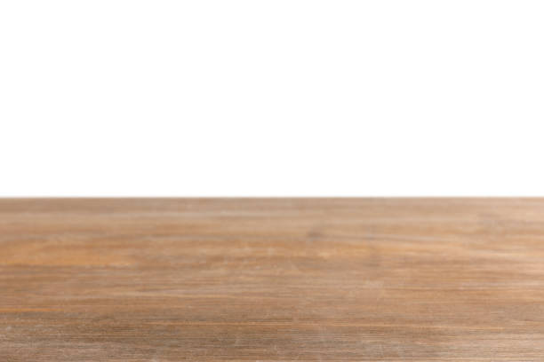 istock brown striped wooden tabletop on white 1088958062