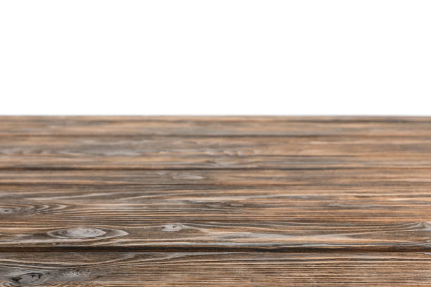 istock brown striped wooden board on white 1088958110