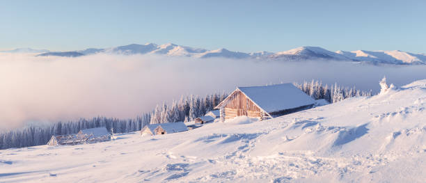 istock Fantastic landscape with snowy house 1088965564