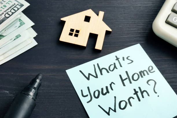 Whats your home worth? Cost of property concept. Whats your home worth? Cost of property concept. home value stock pictures, royalty-free photos & images