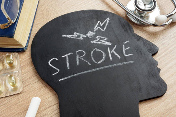 Disease Stroke written on a head shape. Disease Stroke written on a head shape. stroke illness stock pictures, royalty-free photos & images