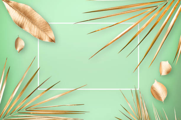 istock Decoration with gold leaves 1088983898