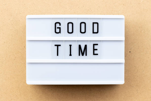 istock Light box with word good time on wood background 1088992092