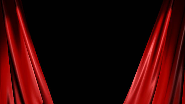 istock The high-quality red curtain opens/closes 1089000750