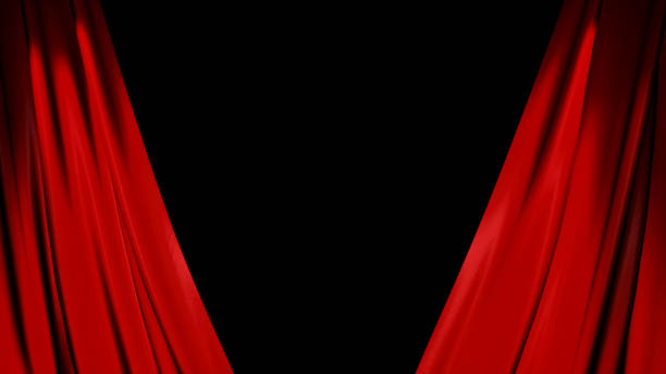 istock The high-quality red curtain opens/closes 1089000754