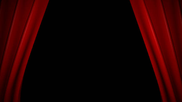 istock The high-quality red curtain opens/closes 1089000766