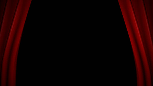 istock The high-quality red curtain opens/closes 1089000770