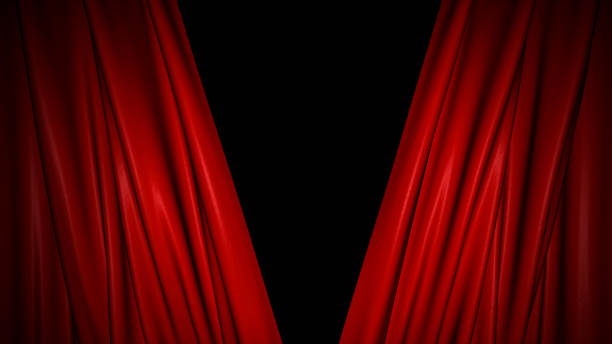 istock The high-quality red curtain opens/closes 1089000778