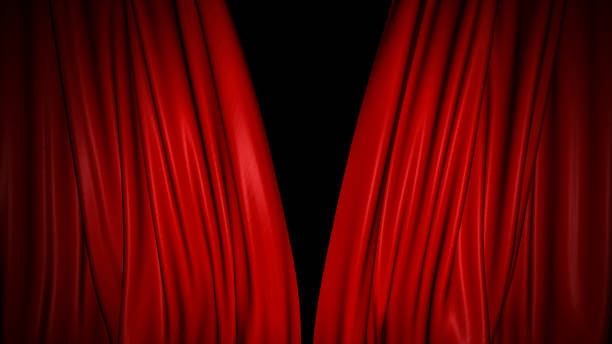 istock The high-quality red curtain opens/closes 1089000780