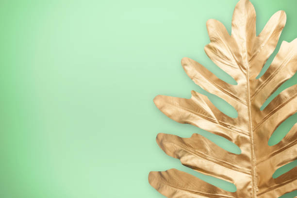 istock Decoration with gold leaves 1089000784