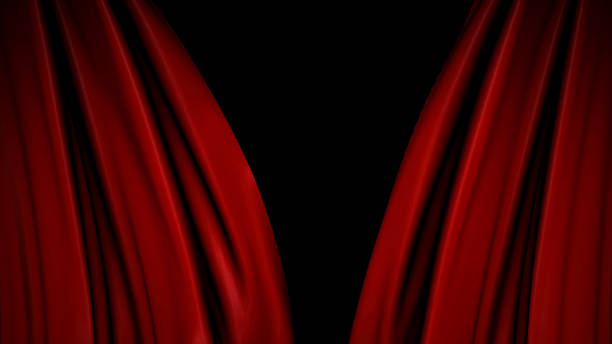 istock The high-quality red curtain opens/closes 1089000792