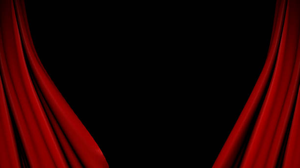 istock The high-quality red curtain opens/closes 1089000796