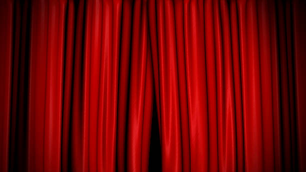 istock The high-quality red curtain opens/closes 1089000798