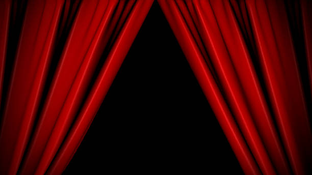 istock The high-quality red curtain opens/closes 1089000816