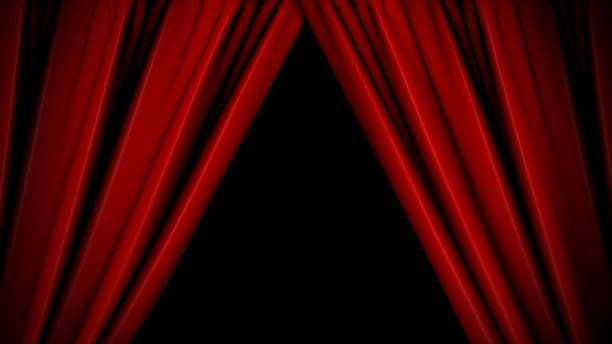 istock The high-quality red curtain opens/closes 1089000824