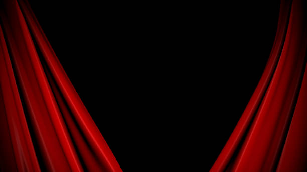 istock The high-quality red curtain opens/closes 1089000826