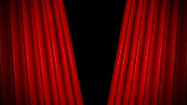 istock The high-quality red curtain opens/closes 1089000834