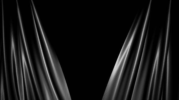 The high-quality black curtain opens/closes