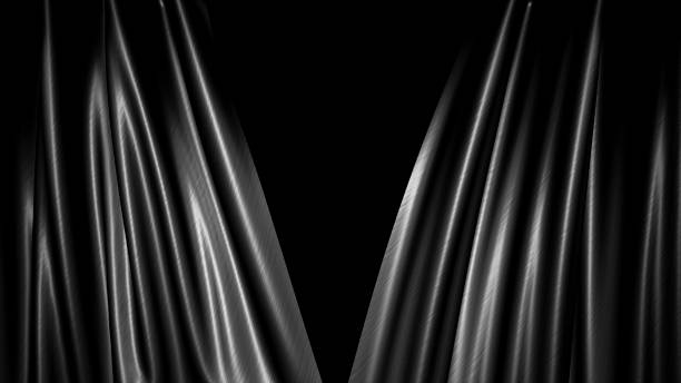 istock The high-quality black curtain opens/closes 1089003868
