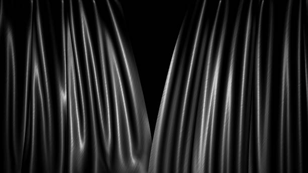 istock The high-quality black curtain opens/closes 1089003872