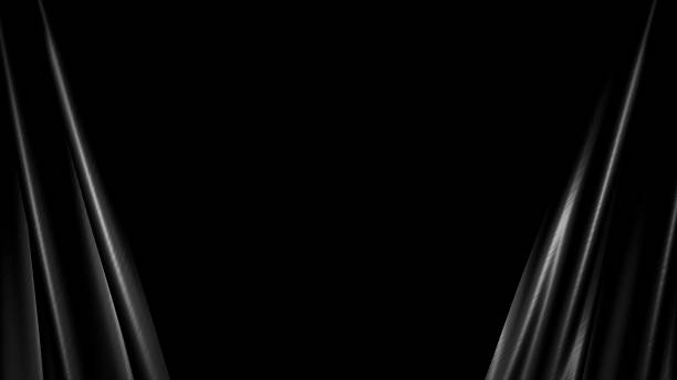 istock The high-quality black curtain opens/closes 1089003874