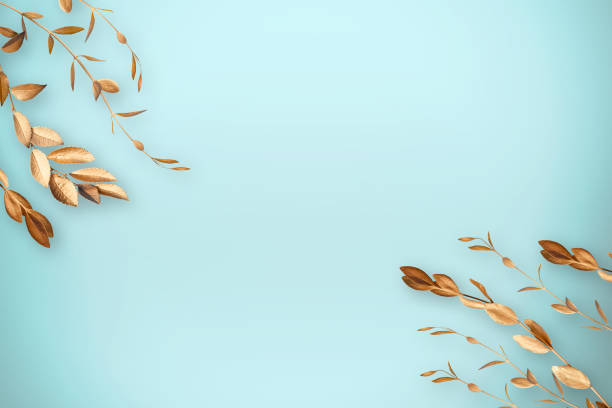 istock Decoration with gold leaves 1089004840