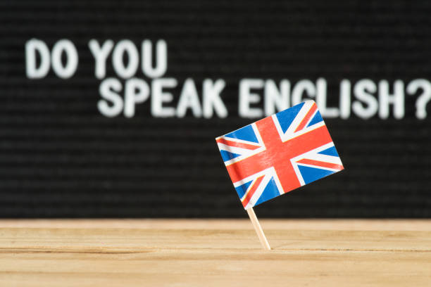 istock Flag of Great Britain and Question Speak English 1089008434