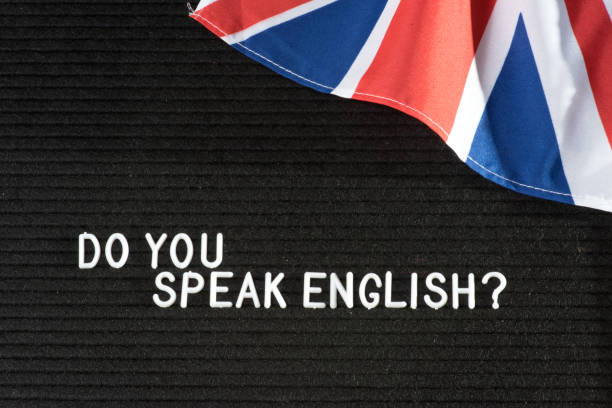 istock Flag of Great Britain and Question Speak English 1089008734