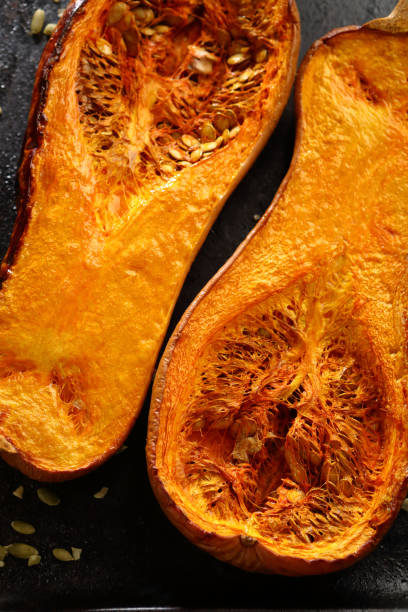 istock Roasted halves of squash pumpkin above 1089021154