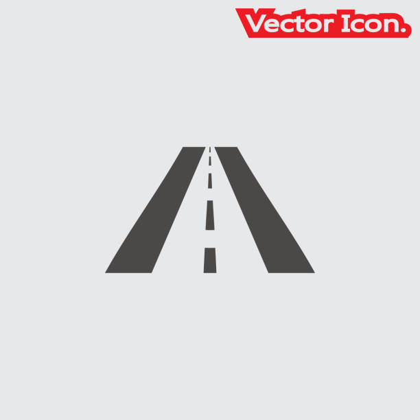 road-symbol isoliert zeichen symbol und flache style für app, web und digital design. - boulevard stock-grafiken, -clipart, -cartoons und -symbole