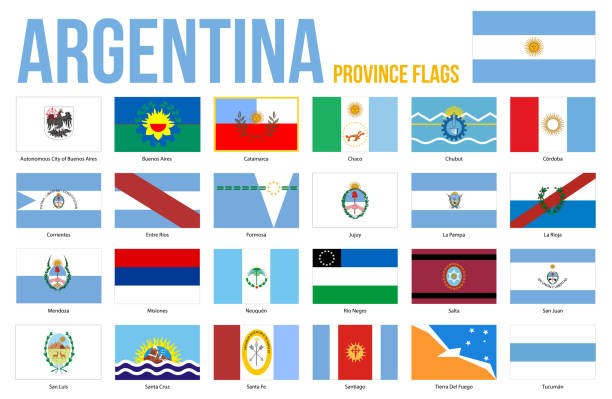 Argentina Province Flags Vector Illustration on White Background. Provinces of Argentina All Flags Argentina Province Flags Vector Illustration on White Background. Provinces of Argentina All Flags. cordoba argentina stock illustrations