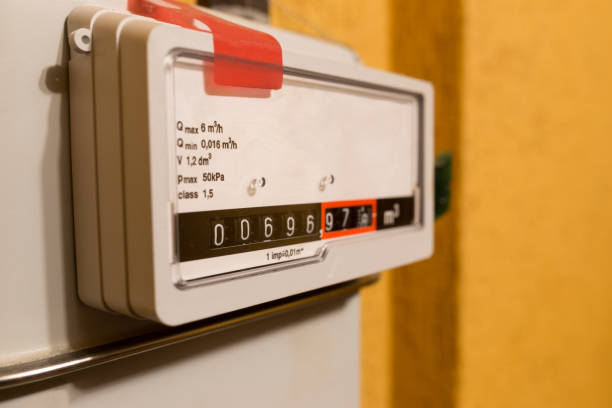 istock Natural gas meter counter closeup. 1089031826