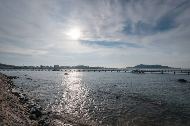 istock Landscape ocean and sunlight with bridge 1089035358