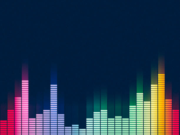 Music equalizer, audio waveform abstract technology background vector art illustration