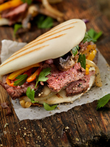 istock Steak and Peppers on Grilled Bao Buns 1089042710