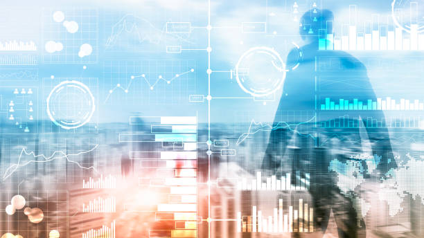 istock Business intelligence. Diagram, Graph, Stock Trading, Investment dashboard, transparent blurred background. 1089043274