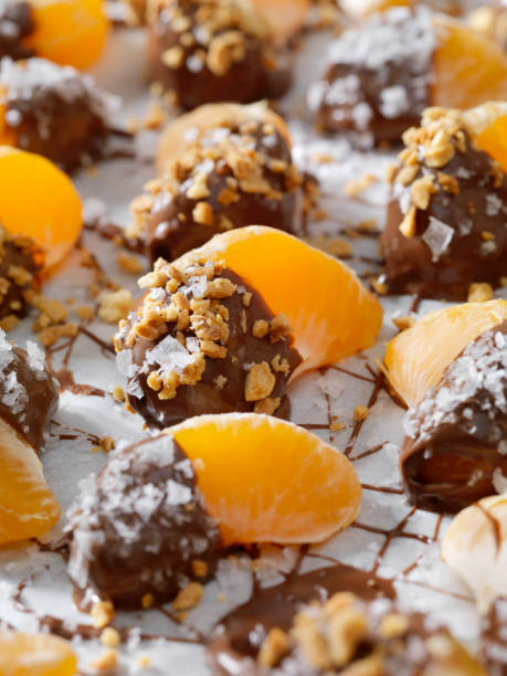 Chocolate Dipped Oranges with Roasted Nuts and Flake Salt