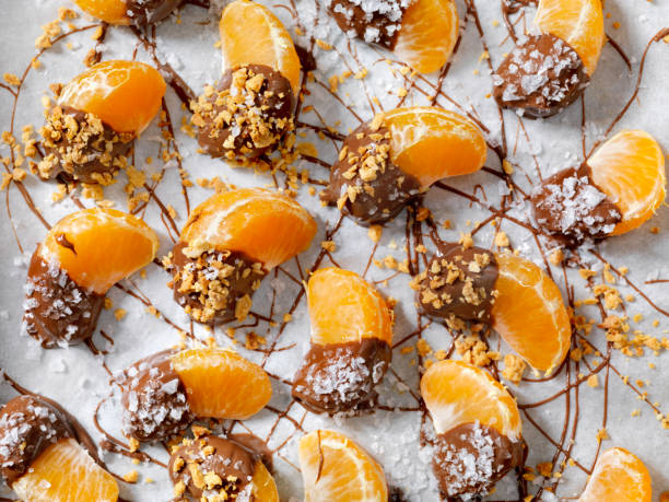Chocolate Dipped Oranges with Roasted Nuts and Flake Salt