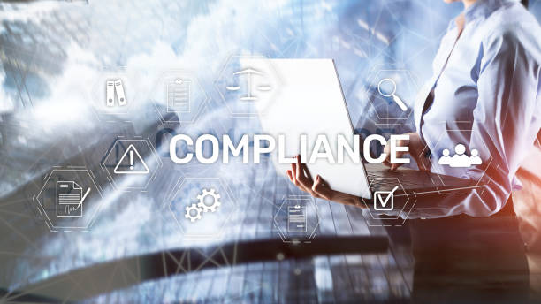 istock Compliance diagram with icons. Business concept on abstract background. 1089045816